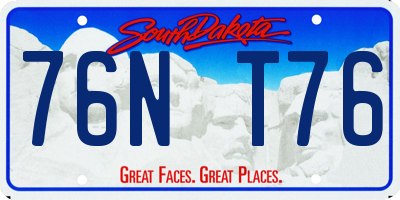 SD license plate 76NT76