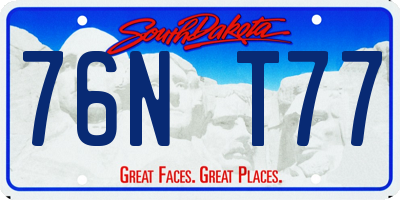 SD license plate 76NT77