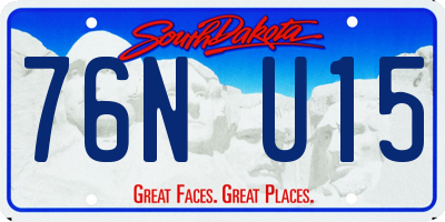 SD license plate 76NU15