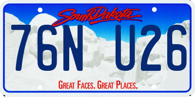 SD license plate 76NU26