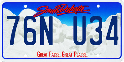 SD license plate 76NU34