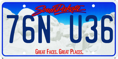 SD license plate 76NU36
