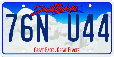 SD license plate 76NU44