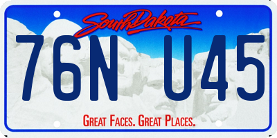 SD license plate 76NU45