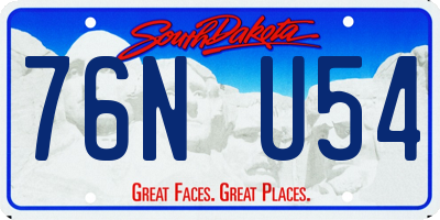 SD license plate 76NU54