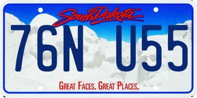 SD license plate 76NU55