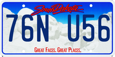 SD license plate 76NU56