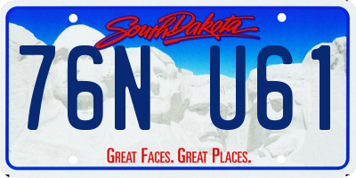 SD license plate 76NU61