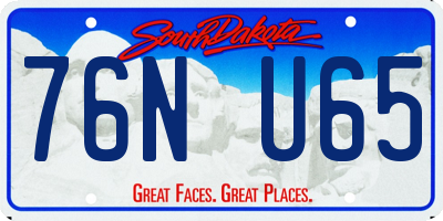 SD license plate 76NU65