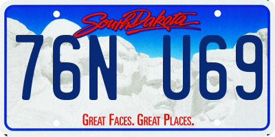 SD license plate 76NU69