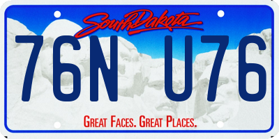 SD license plate 76NU76