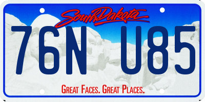 SD license plate 76NU85
