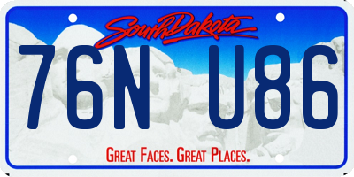 SD license plate 76NU86
