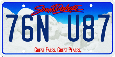 SD license plate 76NU87