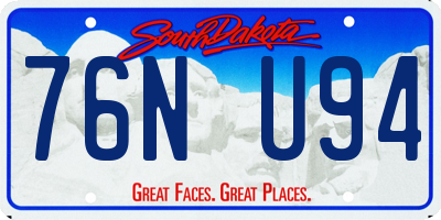 SD license plate 76NU94