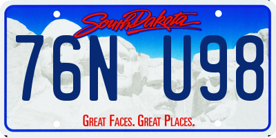 SD license plate 76NU98