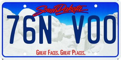 SD license plate 76NV00