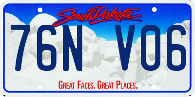 SD license plate 76NV06