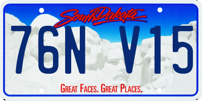 SD license plate 76NV15