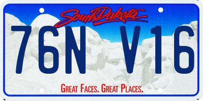 SD license plate 76NV16