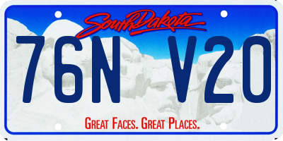 SD license plate 76NV20