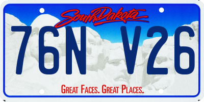 SD license plate 76NV26