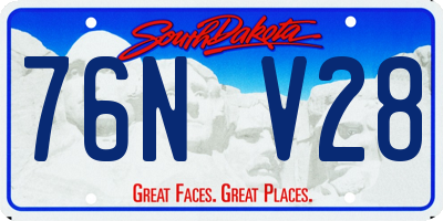 SD license plate 76NV28