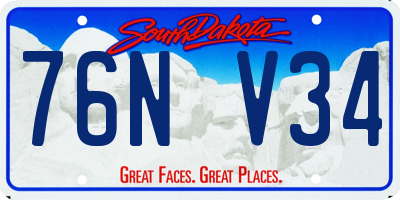 SD license plate 76NV34
