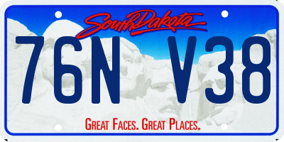 SD license plate 76NV38