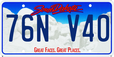 SD license plate 76NV40