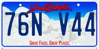 SD license plate 76NV44