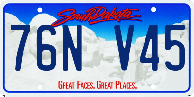 SD license plate 76NV45