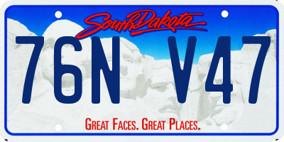 SD license plate 76NV47