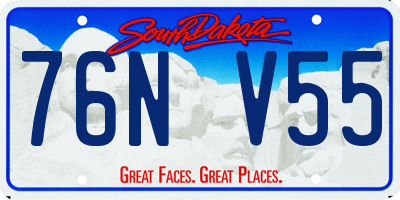 SD license plate 76NV55