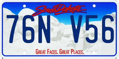 SD license plate 76NV56