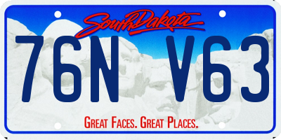 SD license plate 76NV63