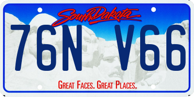 SD license plate 76NV66