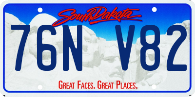 SD license plate 76NV82