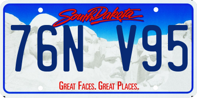 SD license plate 76NV95