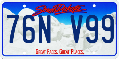 SD license plate 76NV99