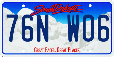 SD license plate 76NW06