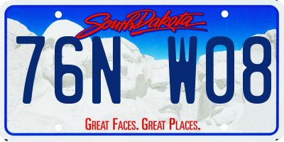 SD license plate 76NW08