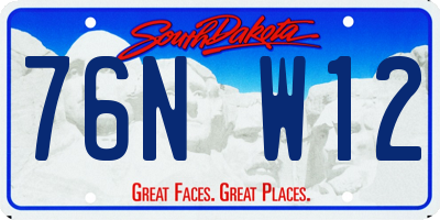 SD license plate 76NW12