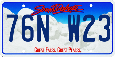 SD license plate 76NW23