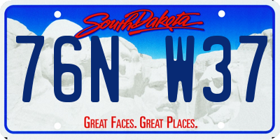 SD license plate 76NW37