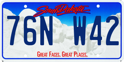 SD license plate 76NW42