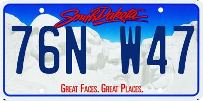 SD license plate 76NW47