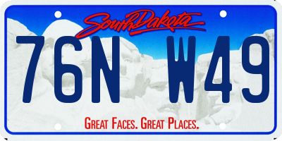 SD license plate 76NW49
