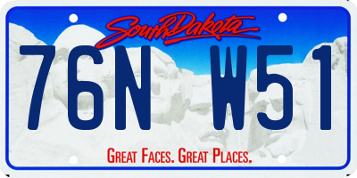 SD license plate 76NW51