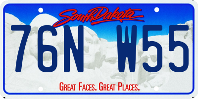 SD license plate 76NW55